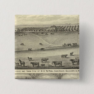 Saunders County Farms, Nebraska 15 Cm Square Badge