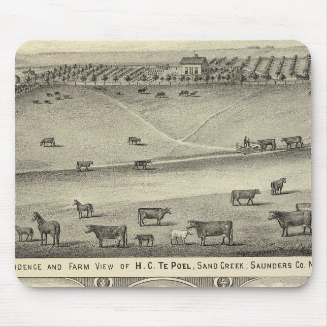 Saunders County Farms, Nebraska Mouse Pad (Front)
