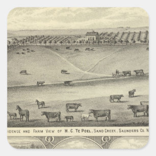 Saunders County Farms, Nebraska Square Sticker