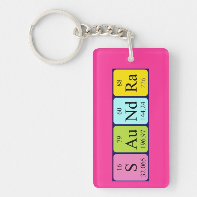 Saundra periodic table name keyring (Front)