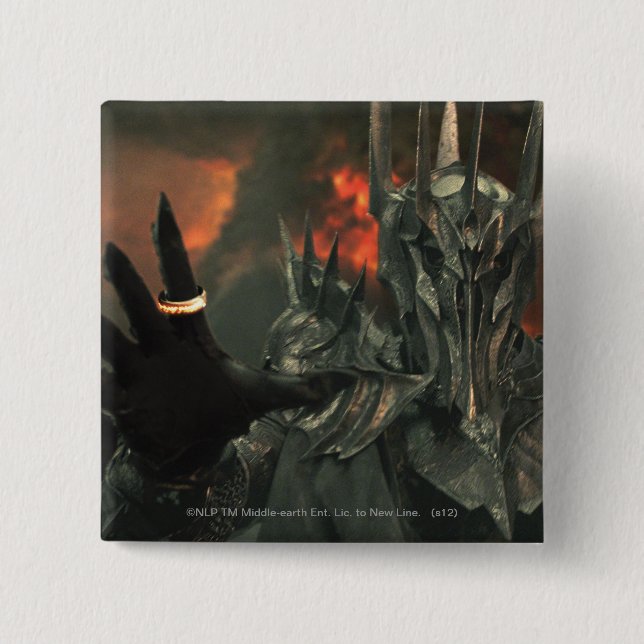 Sauron wth Hand 15 Cm Square Badge (Front)