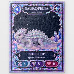 Sauropelta Dinosaur, Rainbow Foil Art Jigsaw Puzzle