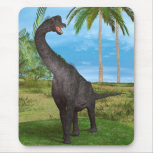 Sauropod Dinosaur in a Tropical Prehistoric Landsc Mouse Pad