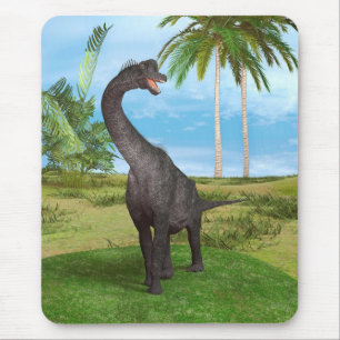Sauropod Dinosaur in a Tropical Prehistoric Landsc Mouse Pad