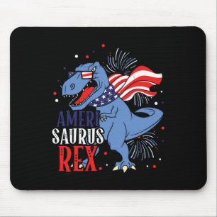 Saurus Rex 4th Of July Dinosaur Independence Day Mouse Pad