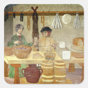 Sausage and Cheese Sellers Square Sticker