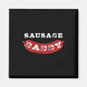 Sausage Daddy Funny Distressed Bbq Dad Magnet