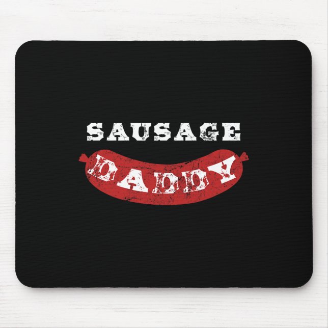 Sausage Daddy Funny Distressed Bbq Dad  Mouse Pad (Front)