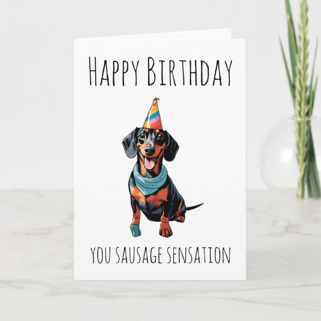sausage dog birthday cards (Front)