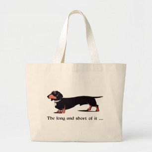 Sausage Dog Dachshund Humour Hiking Duck Large Tote Bag