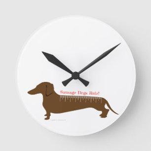 Sausage Dogs Rule Round Clock