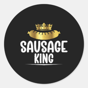 Sausage King Bbq Classic Round Sticker