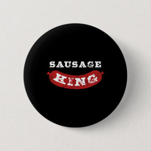 Sausage King Funny Distressed Bbq 6 Cm Round Badge