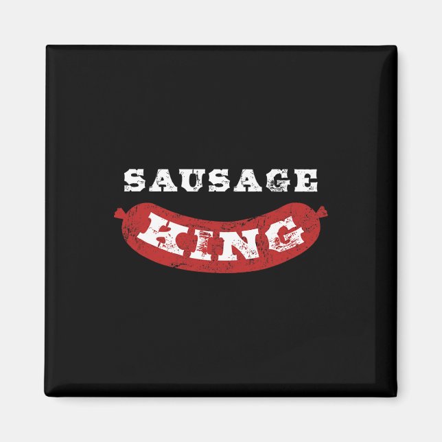 Sausage King Funny Distressed Bbq  Magnet (Front)