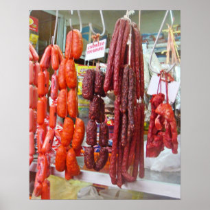 Sausage Market in Lima Poster