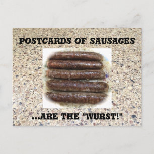 Sausage meat, Funny Food Postcard, Postcrossing, Postcard