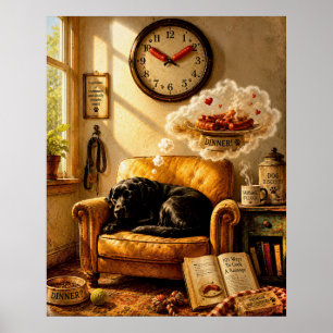 Sausage O’Clock Dreamtime – Surreal Dog Art Poster