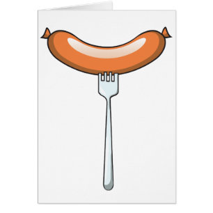Sausage on a fork