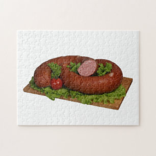 Sausage on the board. jigsaw puzzle
