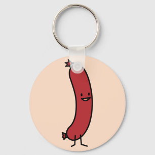 Sausage pork beef kielbasa meat wiener hot dog key ring