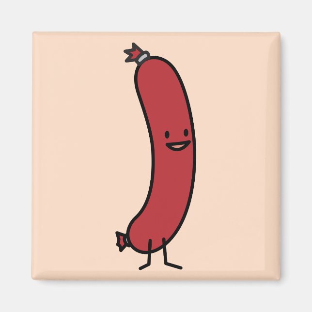 Sausage pork beef kielbasa meat wiener hot dog magnet (Front)