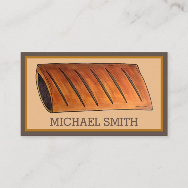 Sausage Roll British Food Savoury Pastry Chef Café Business Card (Front)