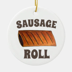 Sausage Roll British Savoury Pastry Snack Food UK Ceramic Ornament