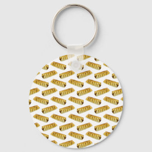 Sausage Roll Polka Dot Pattern Key Ring