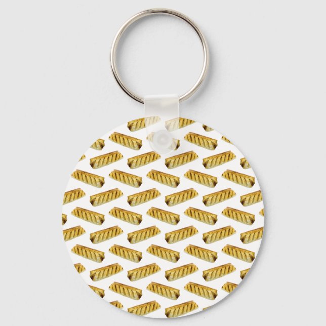 Sausage Roll Polka Dot Pattern Key Ring (Front)