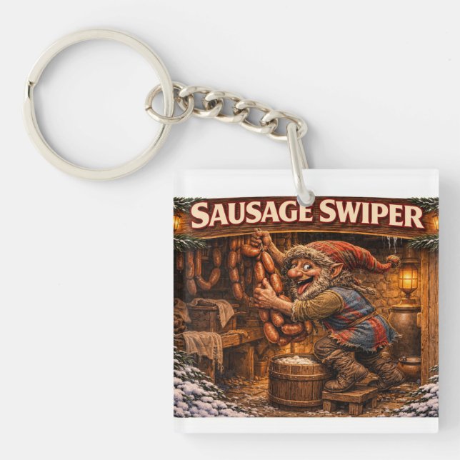 Sausage Swiper Yule Lad  Key Ring (Front)