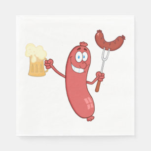 Sausages And Beer Napkin