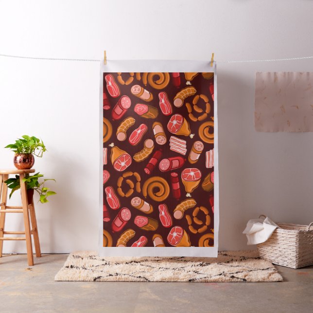 Sausages and meat pattern fabric (In Situ)