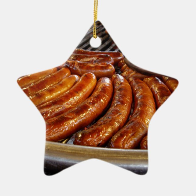 Sausages Ceramic Ornament (Front)