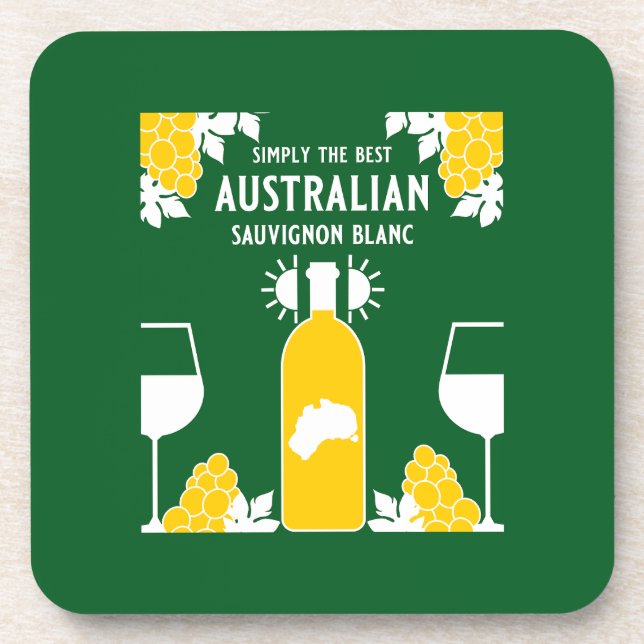 Sauvignon Blanc Wine Drinker Coaster (Front)