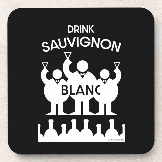 Sauvignon Blanc Wine Drinker Coaster (Front)