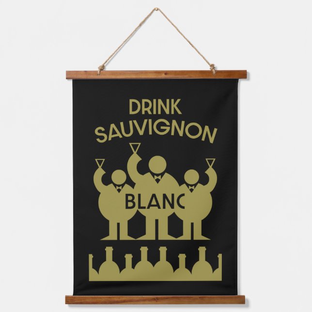 Sauvignon Blanc Wine Drinker Hanging Tapestry (Front)