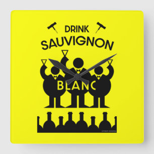 Sauvignon Blanc Wine Drinker Square Wall Clock