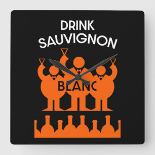 Sauvignon Blanc Wine Drinker Square Wall Clock