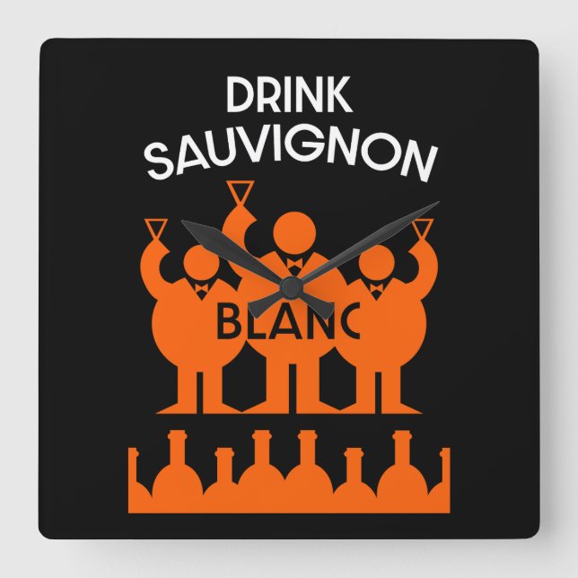 Sauvignon Blanc Wine Drinker Square Wall Clock (Front)