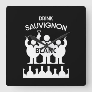 Sauvignon Blanc Wine Drinker Square Wall Clock