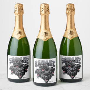 Savage Alpha Gorilla Champagne Labels - Powerful