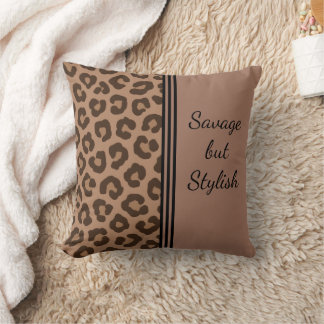 Savage but Stylish Leopard Print Throw Pillow