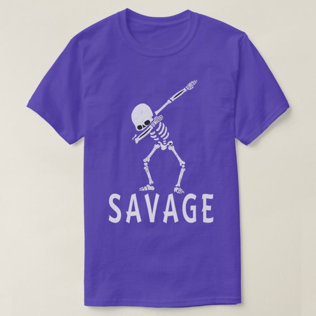 Savage Dabbing skeleton  T-Shirt (Design Front)