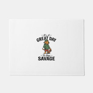 Savage Dog Vintage Engraving T-Shirt Design_1 Doormat