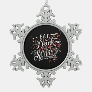 Savage Halloween Spooky Aesthetic Snowflake Pewter Christmas Ornament