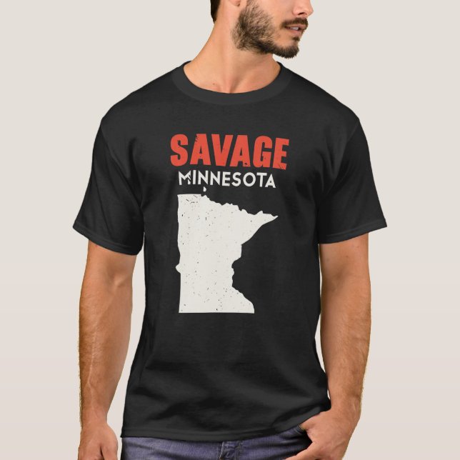 Savage Minnesota USA State America Travel Minnesot T-Shirt (Front)