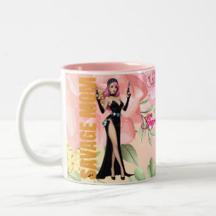 Savage Mum Mug – Badass Glam Mum Gift with Floral