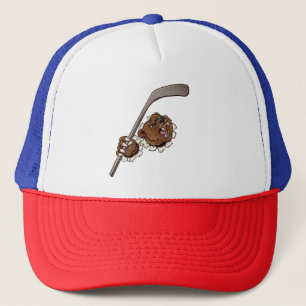 Savage Puck: Lion Hockey Design T-Shirt" Trucker Hat