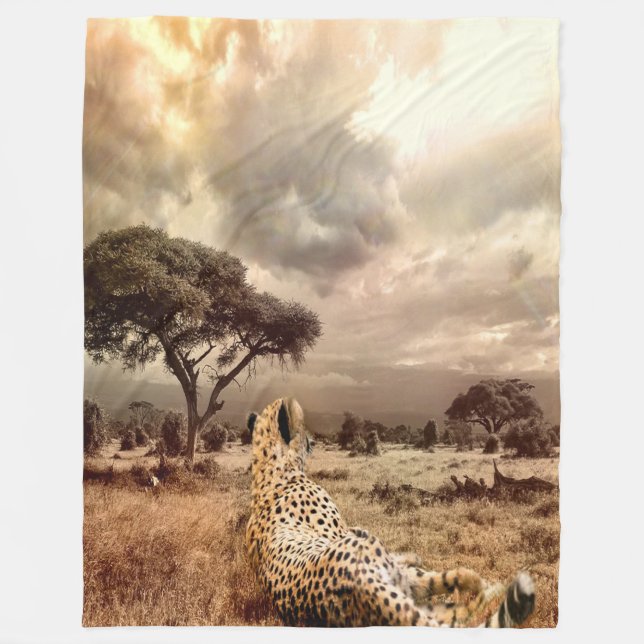 Savanna Cheetah Fleece Blanket (Front)