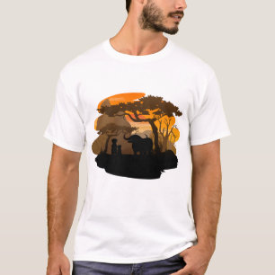 Savanna Forest Silhouette Minimal Nature Art T-Shirt